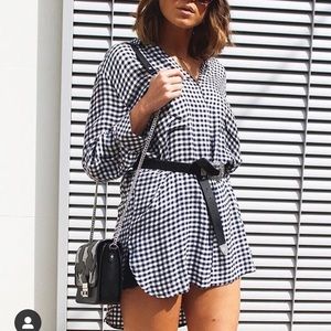 Zara Babydoll Gingham Blouse